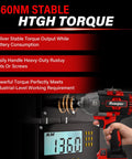 Tough As Nails 1/2 Drive Brushless Cordless Impact Wrench Compatible With Milwaukee 18V Battery Bare Tool No Battery Included displaying 1360Nm torque rating.