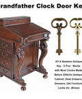 Top Shelf Roll Top Desk Lock Key Pair Hella Sturdy Brass Plated Antique Skeleton Master Key Zinc Alloy Build Great Fit For Vintage Cabinets Rolling Desks And Storage Units with dark wood desk and brass keys.
