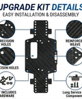 Black Carbon Fiber RC Car Chassis For WLtoys K969 K979 K989 K999 P929 P939 Lightweight Yet Ultra Strong One Twenty Eighth Scale Replacement Part With Screws And Nuts Durable DIY RC Chassis Set For Speed Demons