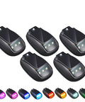 Wireless Solar Cab Lights For Truck Easy Install No Drill Roof Marker RGB LEDs In 8 Colors, shown in variety of color options.
