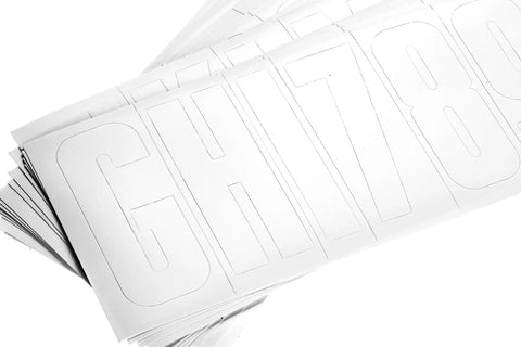 Waterproof Vinyl Boating Letter And Number Kit White Finish, 148 Pieces, featuring stacked adhesive vinyl letters GH1789