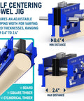 Self Centering Doweling Jig Kit For Straight Holes With Six Drill Guide Bushings Pro Grade Biscuit Joiner Tool Adjustable Width