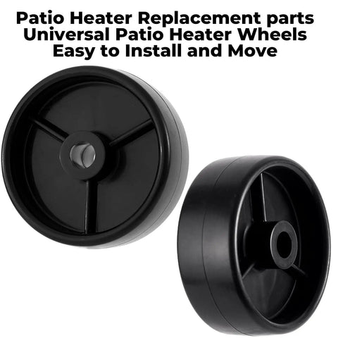 Two Pack Patio Heater Wheels Replacement Parts For Most Round Stand Up And Pyramid Propane Heaters Heavy Duty PP Wheels, 58mm