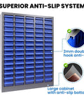 Heavy Duty 75 Drawer Parts Cabinet With 2mm Steel Frame And ABS Drawers With Labels And Dividers, Nut Bolt Screw Organizer For Workshop, Garage, Hardware Storage, Built For DIYers And Pros