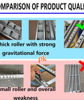Comparison of thick and small rollers for the Foldable Lightweight Gravity Roller Conveyor For Warehouse Logistics Portable Guided Pulley Track
