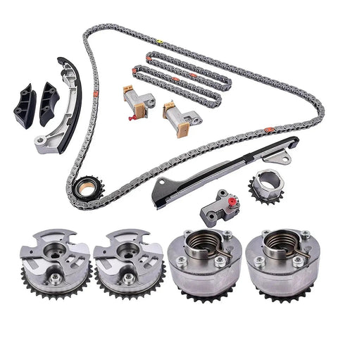 Premium Timing Chain Kit For Hyundai Genesis And Kia V6 3.3 Liter 8.0L Gasoline Engine G6DJ G6DF G6DH Models With CVVT Gears Built To Last Between 2009 And 2024 Without Worrying About Stretching Or Breakage, timing chain set with guides and gears