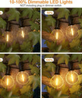 100 Ft G40 LED Outdoor String Lights With Shatterproof Bulbs, Waterproof Dimmable And Connectable Patio Lights on tree