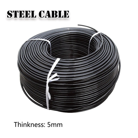 Heavy Duty Replacement Pulley Cable For Home Gyms Built Tough With Black Nylon Coating and 5mm steel core in coil.