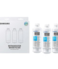 Genuine Refrigerator Water Filter Pack Of 3 Carbon Block Filters HAF-QIN-3P with packaging and three filters displayed