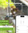 Outdoor Smart WiFi Plug With Heavy Duty Timer And Grounded Outlet app interface showing timer settings