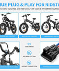 Full Twist Throttle Kit For E-Bike Q20 Q20 Pro H20 With Carbon Fiber-Style Grip compatible with Ridstar models, 3-pin plug detail