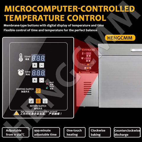 Electric Drum Coffee Roaster For Home And Small Business With Large Capacity Roasts Beans And Nuts temperature control panel