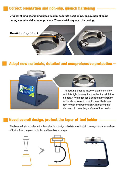 CAT40 Tool Holder Tightening Fixture For Universal CNC Clamping Fits CAT40 SK40 JT40 Tools with secure positioning block