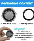 Heavy Duty Drain Valve Cap Replacement For Bestway And Coleman Above Ground Pools 2 Pack Gray P01006 shown with sealing ring
