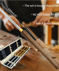 Heavy Hitter M2 HSS Bowl Gouge 3 Pack Side Grind Wood Lathe Turning Chisels with beech handle, 230mm blade, 60 HRC.