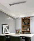 Modern LED Chandelier Three Light Chrome Pendant Fixture With Dimmable 45W Integrated LED for kitchen dining area