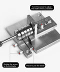 Manual Leather Strap Cutter For 60mm Width, Belt Cutting Machine With adjustment features and screw placements visible.