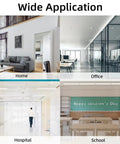 Collage showing wide application of Four Pack Premium Rubber Door Stoppers Wedge Set For Carpet Tile Concrete And Wood Floors