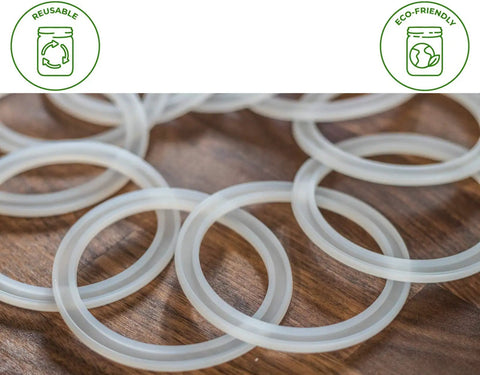 10 Pack Wide Mouth Platinum Silicone Sealing Rings Gaskets For Mason Jar Lids Leak Proof And Air Tight Reusable Seals Durable Fits 3 Inch Wide Mouth Jars For Fresh Food Storage And Easy Preserving, reusable silicone rings