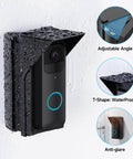 Adjustable Waterproof Mount For B-Link Video Doorbell Extends Viewing Angle From 30 To 60 Degrees, mounted with rain protection