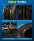 Close-up of Two Pack 16 By 8 By 7 ATV UTV Tire Set Four Ply All Terrain Replacement tread pattern and contact area