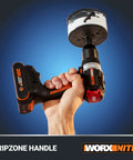 Nitro 20V Cordless Drill Driver With Brushless Motor Ultra Compact And Lightweight Only Six Inches Long And About Three Pounds Power Share Compatible Tool Only Half Inch Chuck Delivers Up To Five Hundred Inch Pounds Of Torque And Zero To Two Thousand One shown in hand with gripzone handle