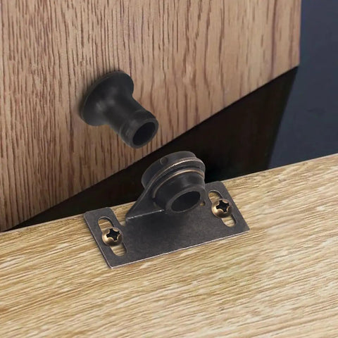 Bulldog Style Cabinet Door Latch With Antique Brown Finish, Right Angle Mount, One And Three Quarter Inch By Three Quarter Inch