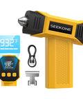 Cordless Mini Heat Gun Hot Air Gun With Variable Temperature 212 To 932 F USB Charge LCD Display Memory Function