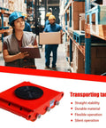Heavy Duty Machinery Mover Skate Dolly With 15T Capacity, red steel roller for smooth industrial equipment transport.
