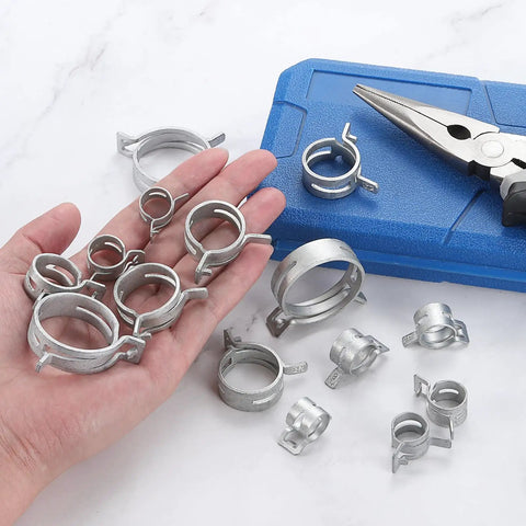 Hardcore Spring Band Hose Clamps For Fuel Lines And Silicone Vacuum Pipes Bullet Proof Seal Zinc Chrome Plated Steel Badass Grip Perfect For Under Hood Custom Builds Pack Of Five