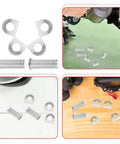 Motorcycle Foot Pedal Mount Kit With Metal Foot Pegs And Silver Spring Washers For Enhanced Stability And Easy Install Universal Footrest Bolt Set With Two Pins, iron washers and pins