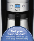 Programmable Coffee Maker With 10 Cup Thermal Carafe, 3 Brew Options, Auto Shutoff And Pause Pour, Stainless Steel Design