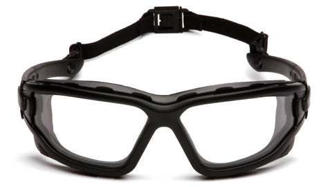I Force Sporty Dual Pane Anti Fog Goggle With Black Frame And Clear Anti Fog Lens Dual Pane Outer Polycarbonate Shield With Inner Anti Fog Layer For Fog Free Vision Quick Release Temples And Strap Vented Foam Carriage For All Day Comfort