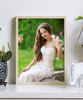 Framed photo on shelf with 36 Pcs Sublimation Canvas Blanks 8.5 x 11 Inches Double Sided Printable Inkjet Canvas Pads For Heat Transfer