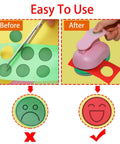 Comparison of using scissors vs 2 Inch Circle Hole Punch For Crafting And Scrapbooking, showing before and after circular paper cuts