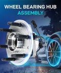 Beefy 4x4 Wheel Hub Bearing Assembly 515036 With ABS Front 6 Lug Fit For GM Trucks And SUVs, shown with car wheel