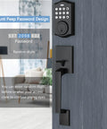 Matte Black Keypad Door Lock With Keyless Entry And Anti Peeking Password Auto Lock 50 Access Codes For Family And Guests