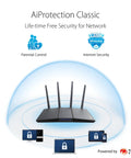 WiFi 6 Router With Extendable Antennas For Fast Gaming And 4K Streaming MU MIMO And OFDMA Tech AiMesh Compatible Subscription Free Network Security