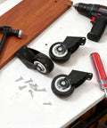 Heavy Duty 4 Pack 2 Inch Gate Wheels To Straighten Sagging Wooden Doors solid smooth glide casters with screws and tools.