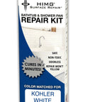 Box of Bathtub And Shower Pan Repair Kit For Kohler White Non Toxic Fume Free Safe To Apply with fast restoration features