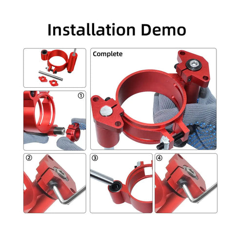 Installation demo of Heavy Duty Router Lifter System Kit With Crank Handle For Small Router Tables showing assembly steps.
