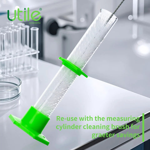 Pro Grade Glass Graduated Cylinder Set With 10ml 25ml 50ml And 100ml Sizes Plus Cylinder Brush, 3.3 Borosilicate Glass With Hex Base