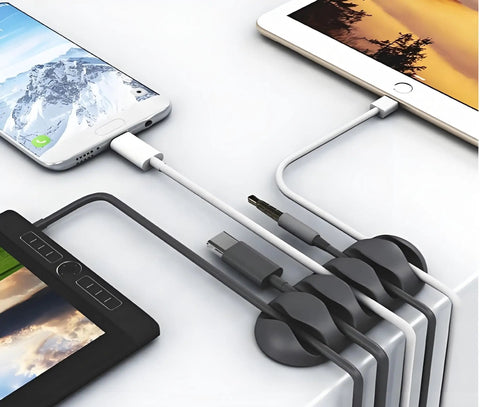 16 Pack Black Cable Clip Organizer Set With Adhesive Backing For Desk Wall And Car Mounts Keeps iPhone Charger USB And Computer Cables Neat Varied Size Wire Management Clips For Every Cable