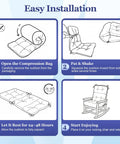 Easy installation guide for All Weather Memory Foam Rocking Chair Cushion Set Navy Blue With High Back Design Waterproof And Fade Resistant