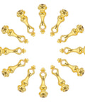 Gold Tone Gallery Rail Brackets With 6mm Hole Metal Spindles For Glass Shelf Guard Rail arranged in a circle