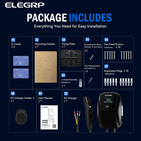 Screaming Fast 48 Amp Level 2 EV Charger With Nacs Connector And Rock Solid Hardwired 11Kw Build For Tesla Rides installation package components list.