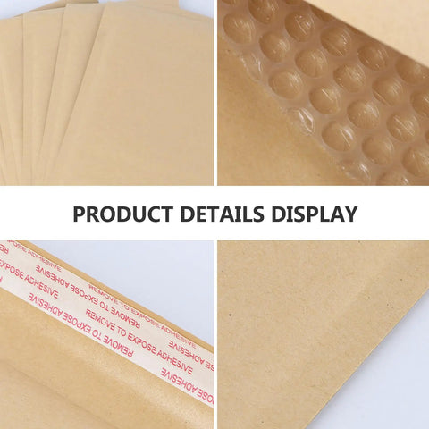 Details of Beige Kraft Bubble Mailers With Self Seal Closure, Bubble Lined And Sturdy Padded Envelopes For Safe Shipping And Mailing