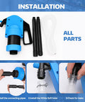 No Sweat Manual Lever Drum Pump For 55 Gallon Barrels Heavy Duty Workhorse With Leakproof Valve and 6.6 Ft Corrugated Hose components.