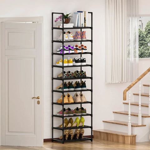Heavy Duty Metal Shoe Rack Modular Storage Organizer For Closet And Entryway Easy Split Setup Top Tier System To Keep Your Kicks Tidy And Stress Free Forever