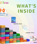 Air Dry Clay Kit For Kids With 90 Colors And Tools DIY Modeling Clay Set For Easy Molding And Sculpting